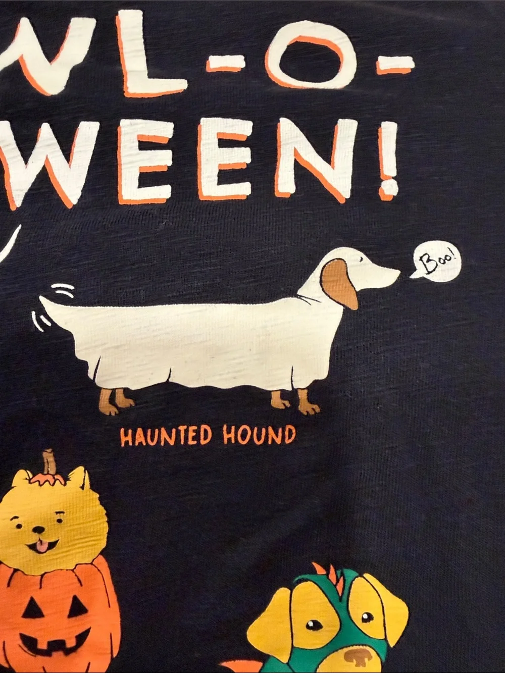 Carter's Black 'Happy Howl-o-ween' Long-Sleeve Tee with Colorful Dog Graphics